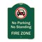 Signmission Designer Series-No Parking Or Standing Fire Zone With Graphic, 24" x 18", G-1824-9958 A-DES-G-1824-9958 - alternate 1